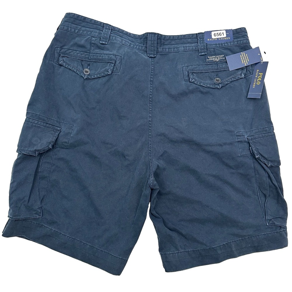 NEW Polo Ralph Lauren Gellar Cargo Shorts Men 44 B Navy Blue Military Twill Army